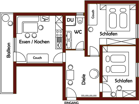 Wohnung 1 - Grundriss